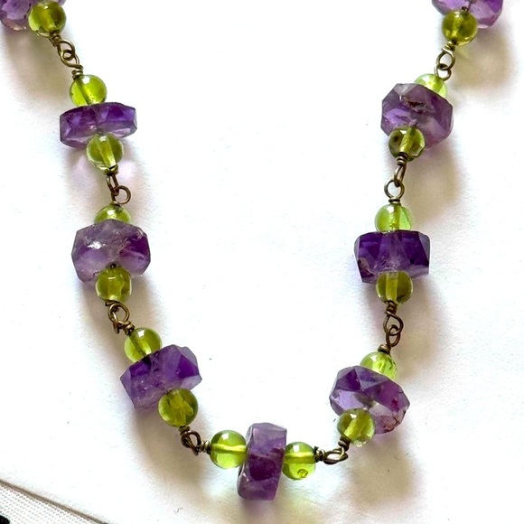 ✨Exquisite Sterling Silver Carlo Biagi Purple and Green Necklace and Earring Set - Picture 4 of 16